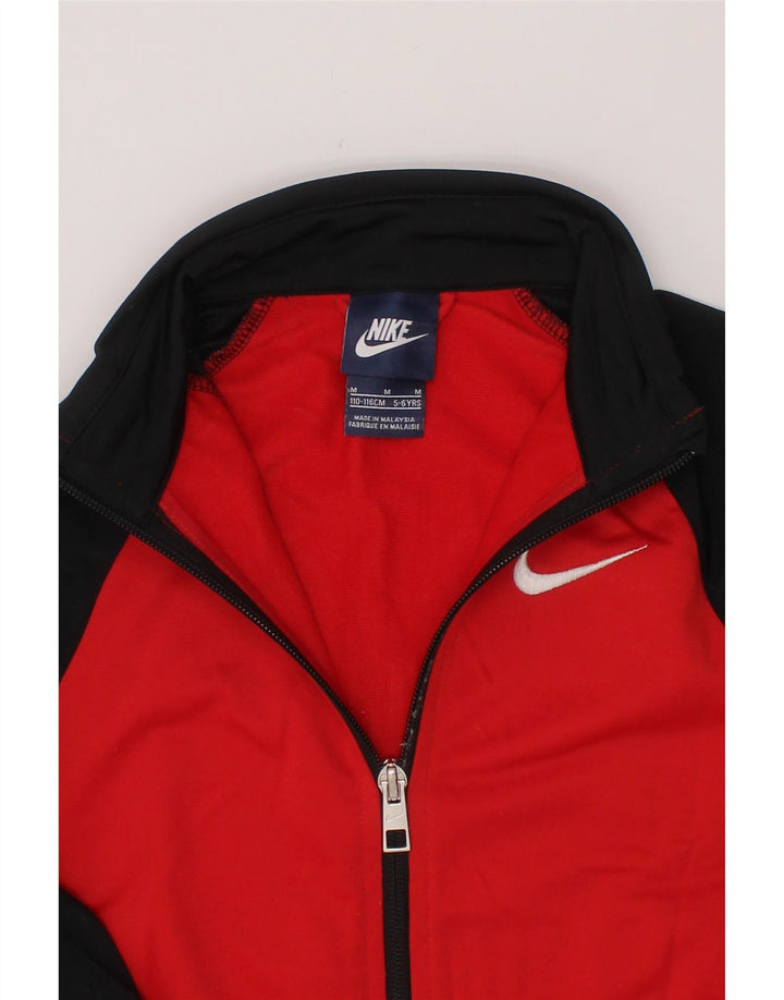 NIKE Boys Tracksuit Top Jacket 5-6 Years Medium  Red Colourblock Sports Vintage Nike and Second-Hand Nike from Messina Hembry 