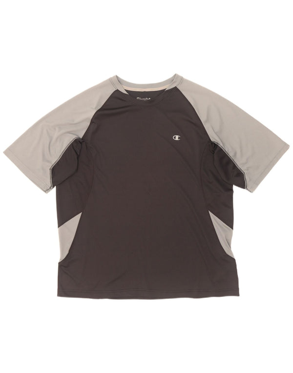 Мужская футболка Champion Top XL, черная, полиэстер с цветными блоками