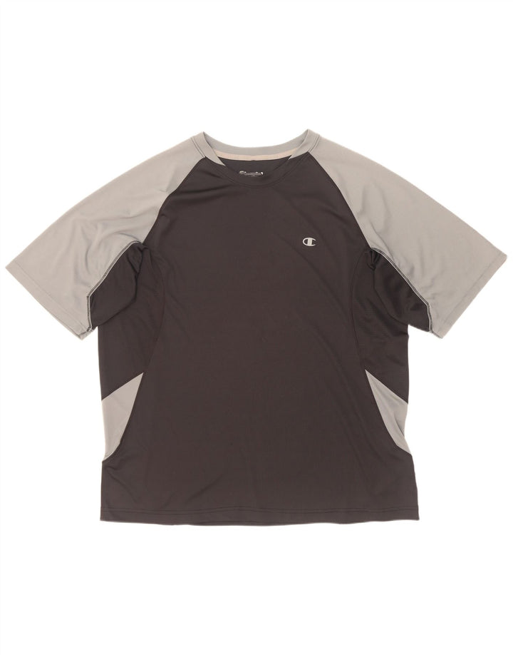 Мужская футболка Champion Top XL, черная, полиэстер с цветными блоками