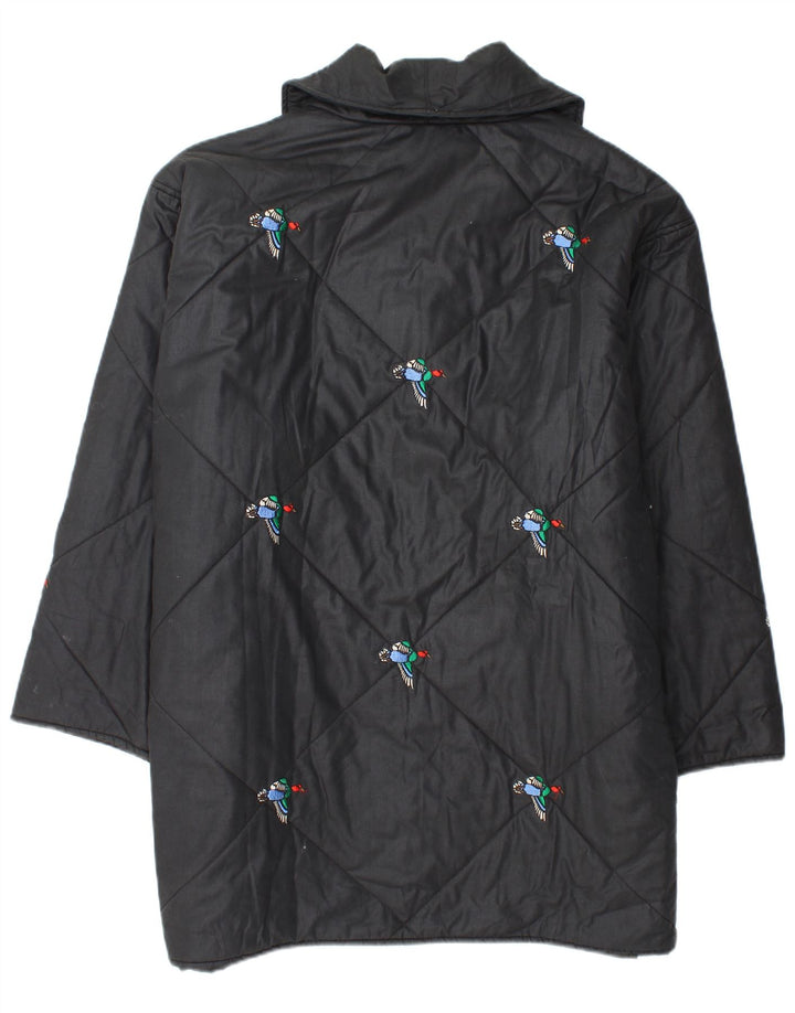 ВИНТАЖНАЯ женская ветровка свободного кроя, Великобритания 20, 2XL, черная с животным принтом