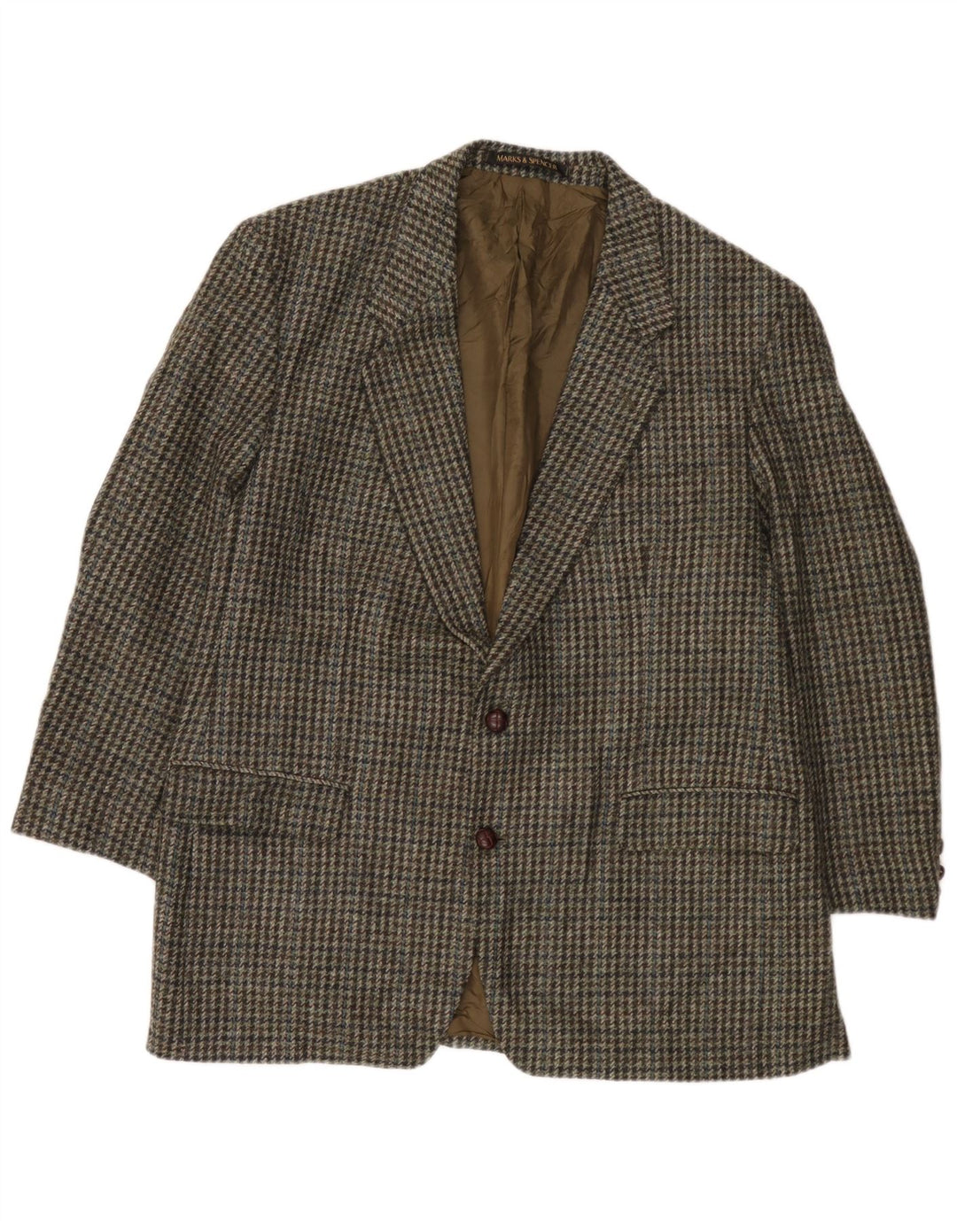 Мужской пиджак Marks & Spencer St. Michael, Великобритания 44 XL, зеленый с узором "гусиные лапки"