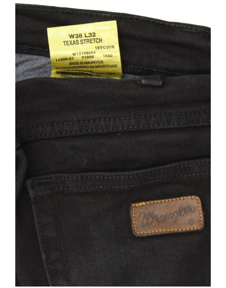 Мужские прямые джинсы Wrangler Texas Stretch W38 L32, черный хлопок