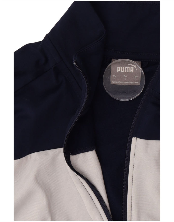 Мужская спортивная куртка Puma, большая темно-синяя с цветными блоками