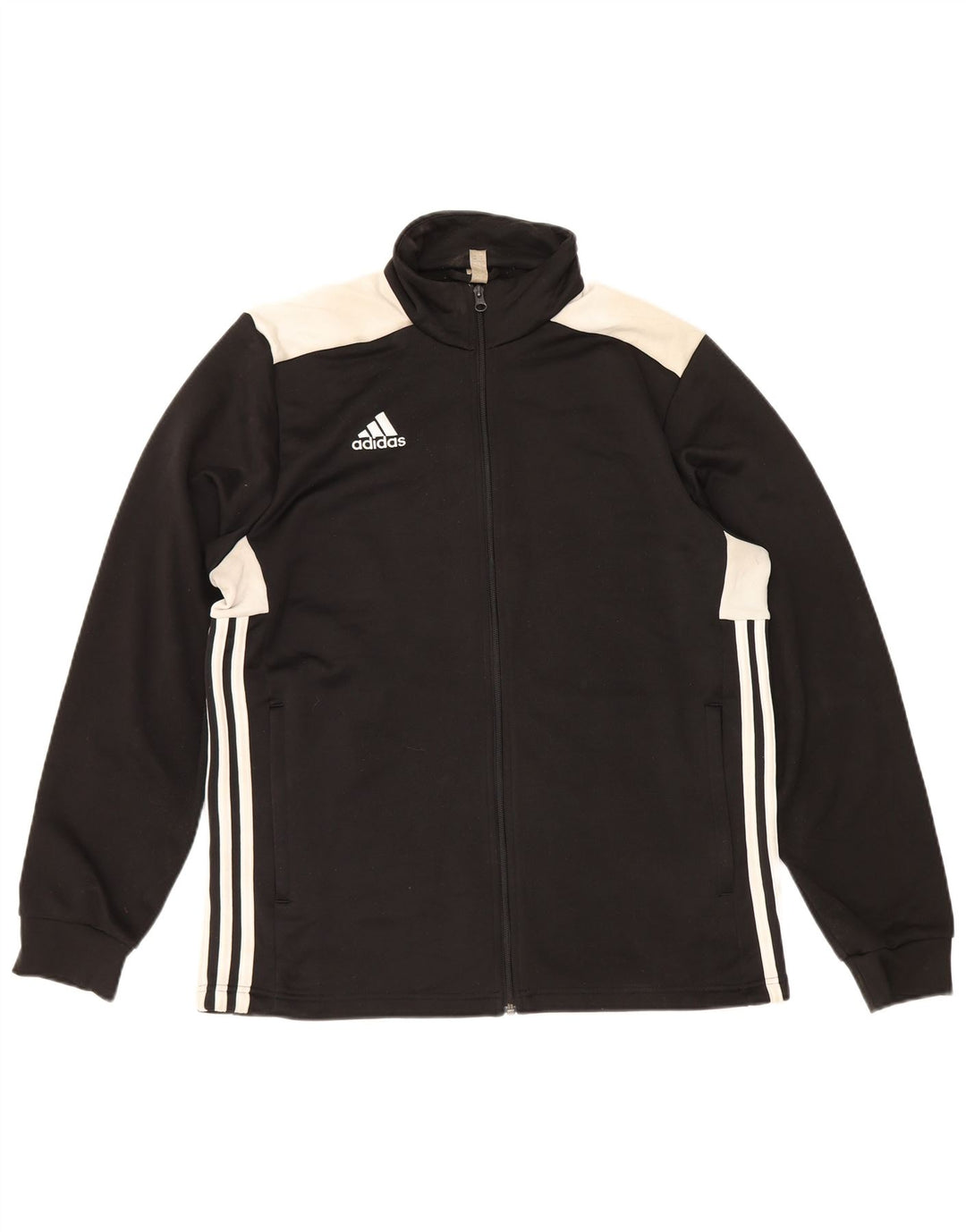 Мужская спортивная куртка Adidas, большая черная полиэстер с цветными блоками