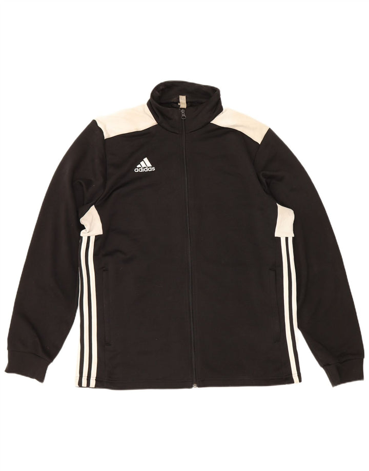 Мужская спортивная куртка Adidas, большая черная полиэстер с цветными блоками