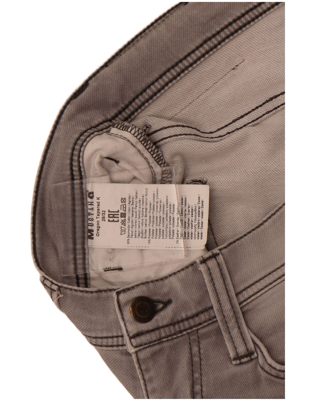 Мужские узкие джинсы Mustang W29 L32, серый хлопок