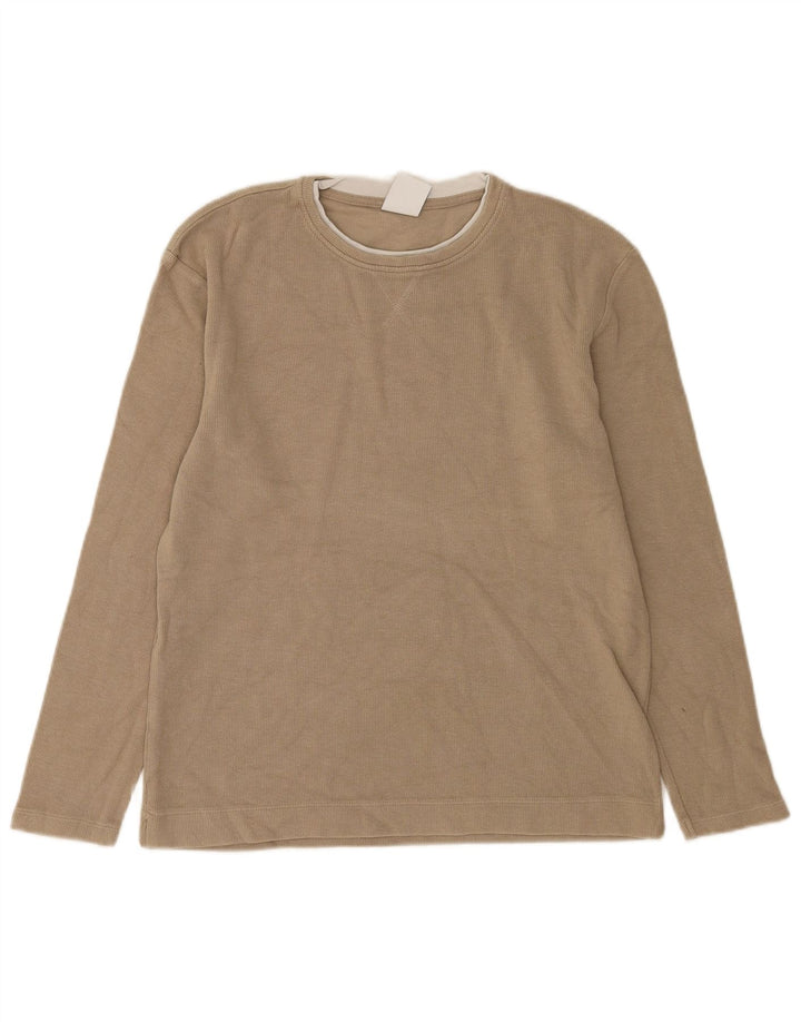 Мужской топ Zara с длинным рукавом, средний коричневый хлопок