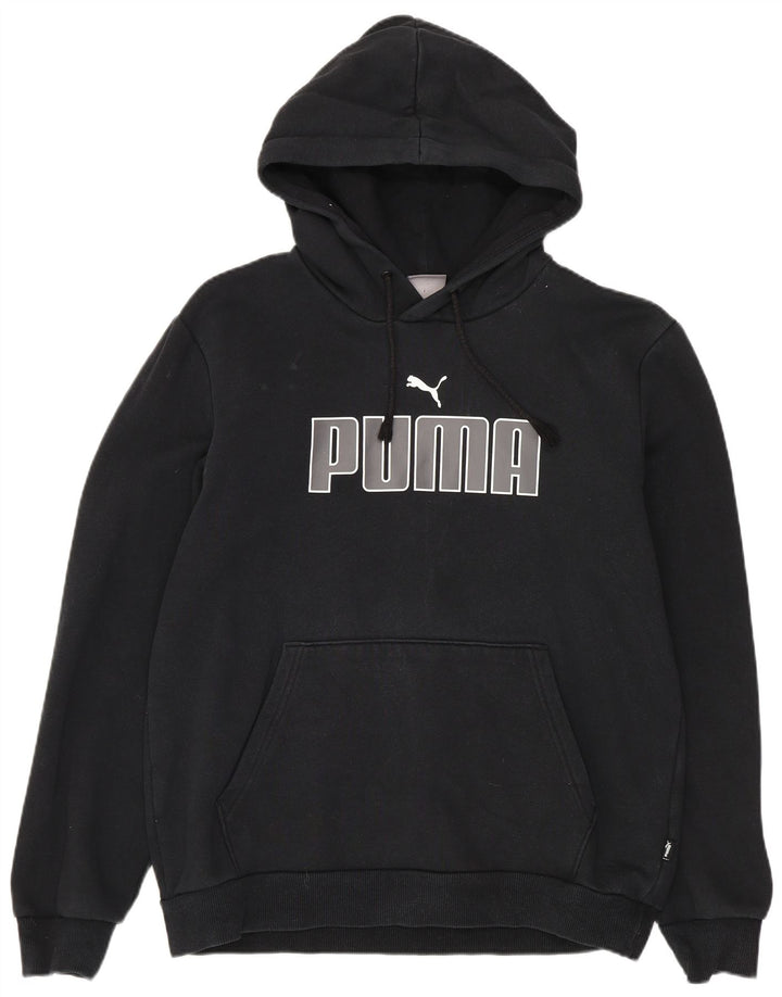 Мужской джемпер с капюшоном Puma, маленький черный, хлопковый