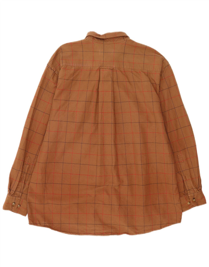 Мужская рубашка Orvis в крупную коричневую клетку из хлопка