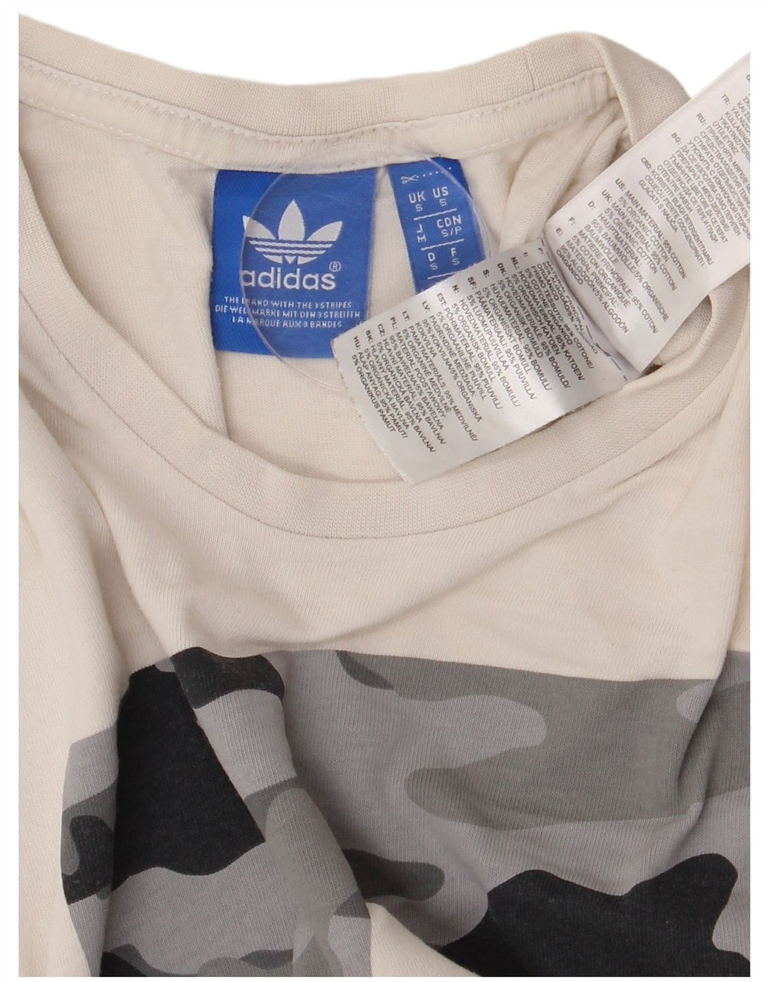 Мужская футболка Adidas с рисунком, маленький белый хлопок