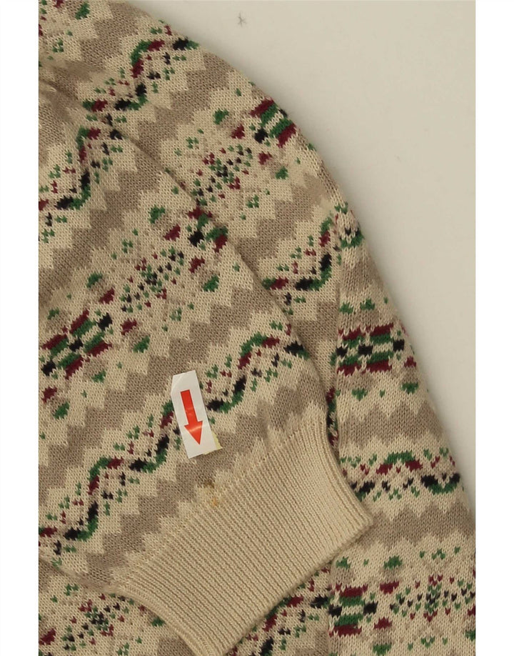 Винтажный женский кардиган-свитер UK 14, средний серый цвет Fair Isle