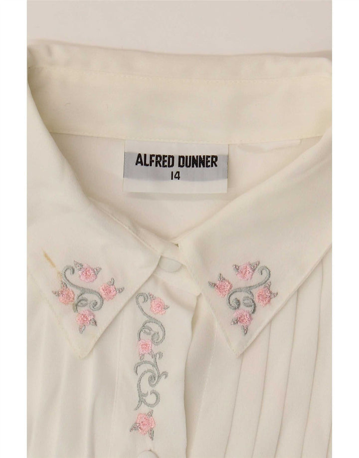 Женская прозрачная блузка-рубашка Alfred Dunner UK 14, большая белая