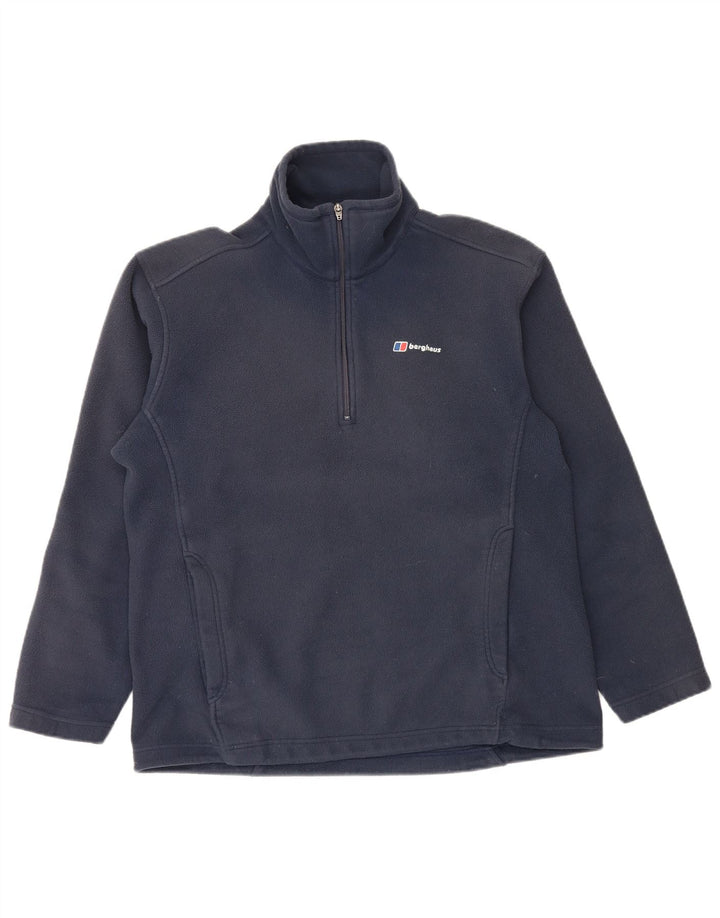 Berghaus Мужской флисовый джемпер с воротником на молнии, большой размер, темно-синий, полиэстер