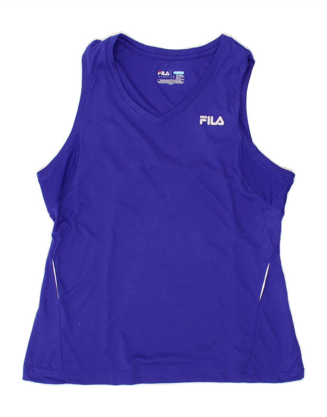 FILA Womens Vest Top UK 14 Large Blue Vintage Fila and Second-Hand Fila from Messina Hembry 