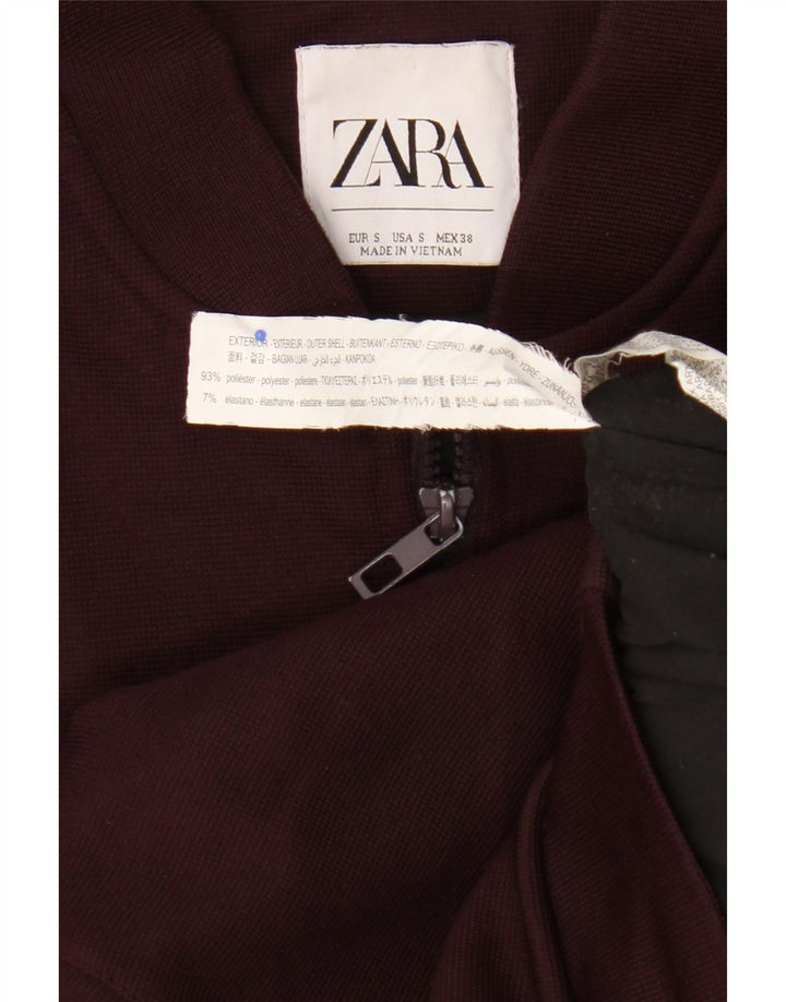 Мужская куртка-бомбер Zara UK 36, маленький темно-бордовый полиэстер
