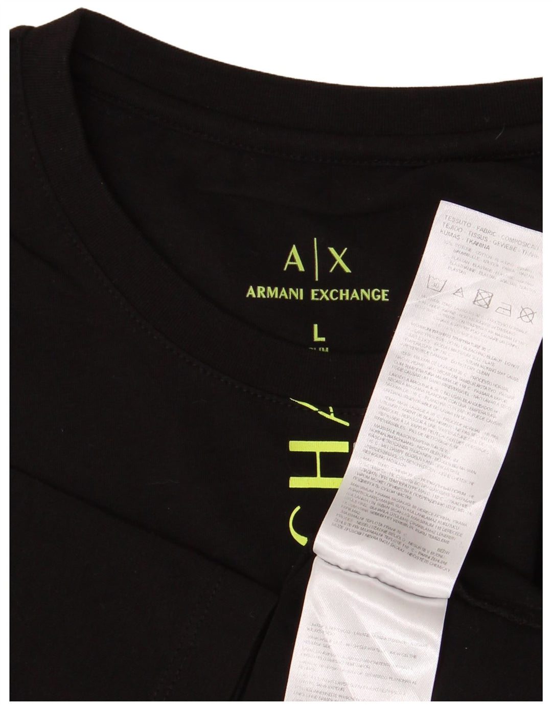 Мужская футболка с рисунком Armani Exchange, большой черный хлопок