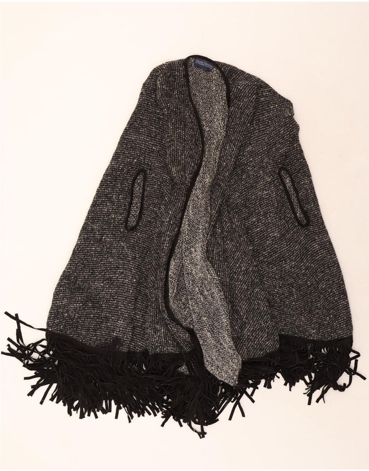 Винтажный женский свитер-пончо-кардиган, Великобритания, 22, 3XL, серый