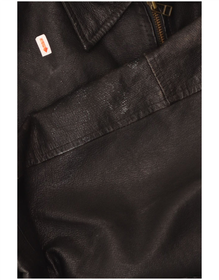 Мужская кожаная куртка MILAN UK 40, большая черная кожа