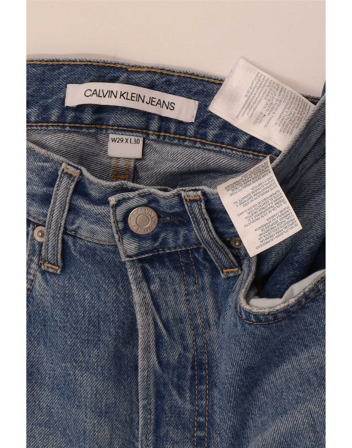 Мужские потертые узкие джинсы Calvin Klein W29 L30, синий хлопок