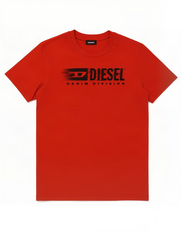 Футболка с рисунком Diesel для мальчиков, топ 9–10 лет, красный хлопок