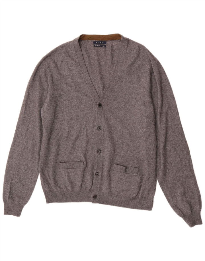 Мужской кардиган Massimo Dutti 2XL Серый Шерстяной Свитер