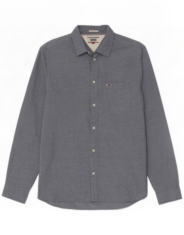 Tommy Hilfiger Mens Regular Fit Shirt Medium Blue Cotton