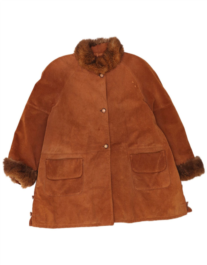 Женское замшевое пальто Pascucci EU 44 XL Коричневое