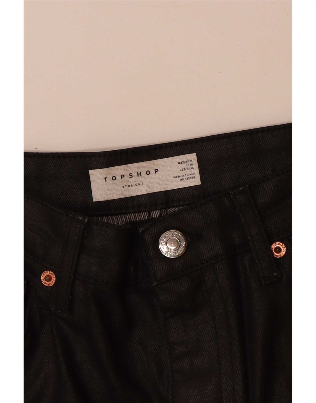 Женские прямые джинсы Topshop W32 L27, черный хлопок