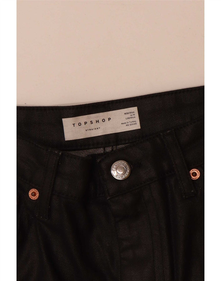Женские прямые джинсы Topshop W32 L27, черный хлопок