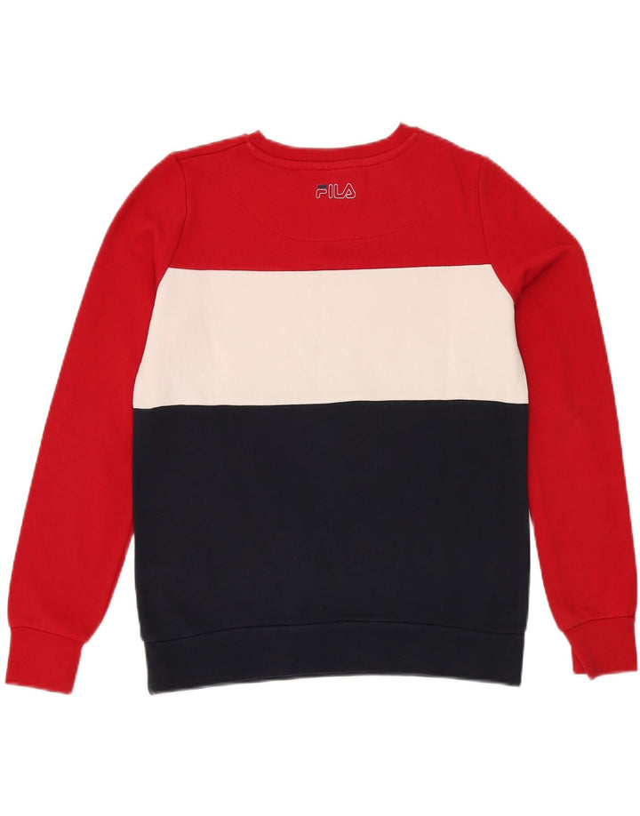 FILA Womens Sweatshirt Jumper UK 10 Small Multicoloured Colourblock Vintage Fila and Second-Hand Fila from Messina Hembry 