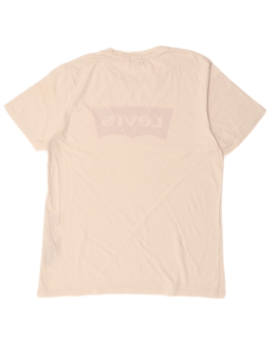 Мужская футболка с рисунком LEVI'S, хлопковый топ среднего размера, белый цвет