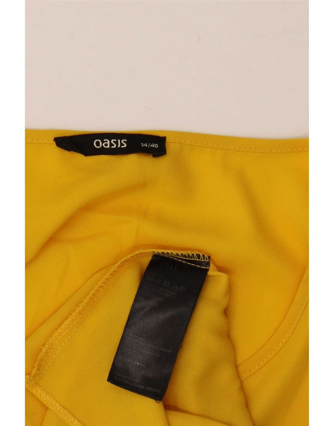 Топ женской блузки Oasis UK 14, большой желтый полиэстер