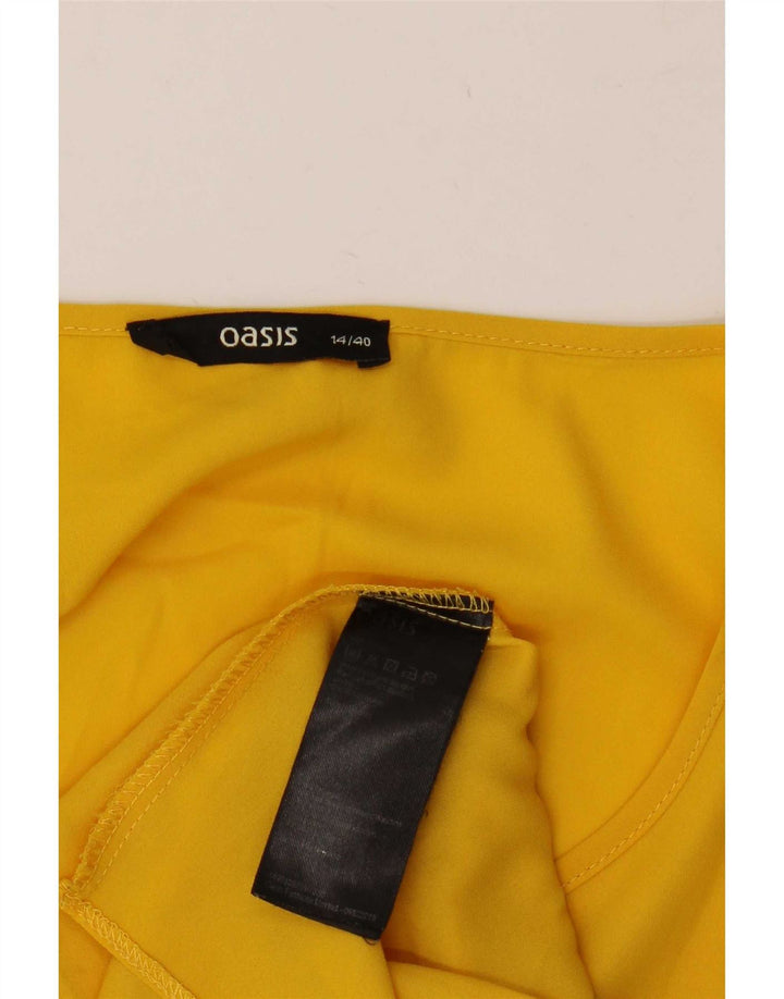 Топ женской блузки Oasis UK 14, большой желтый полиэстер
