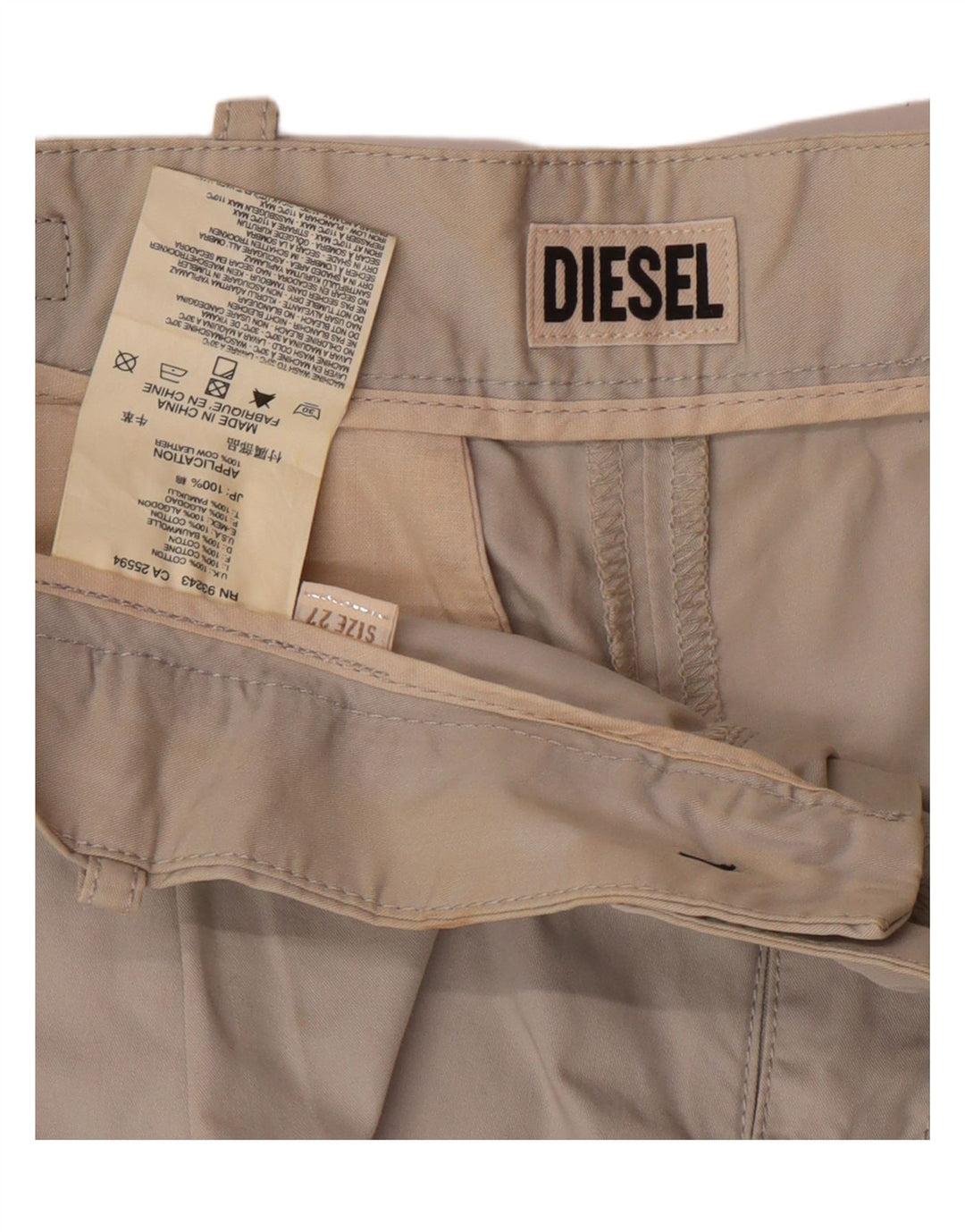 Женские шорты чинос DIESEL W27, маленькие серые, хлопок