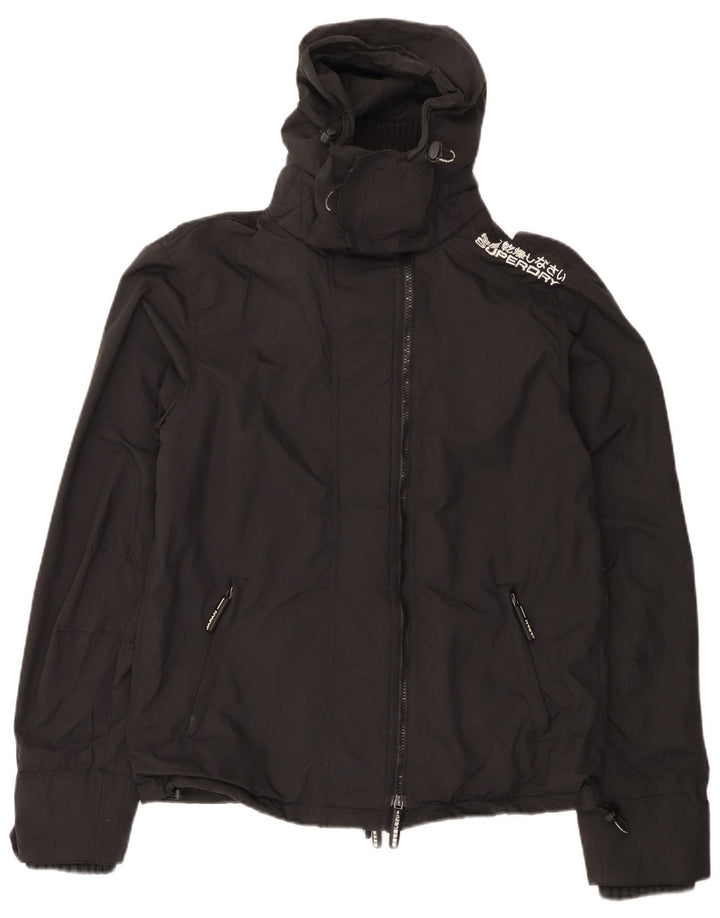 Мужская дождевик с капюшоном Superdry UK 40, большой черный нейлон