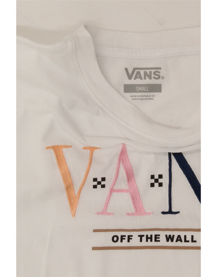 VANS Womens Oversized Graphic T-Shirt Top UK 10 Small White Cotton Vintage Vans and Second-Hand Vans from Messina Hembry 