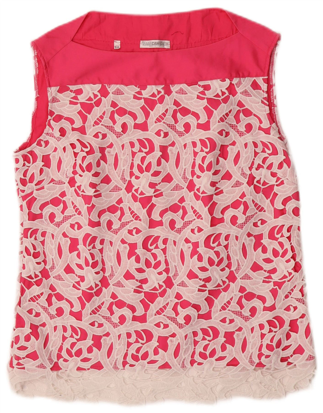 NARACAMICIE Женская оверсайз-блузка без рукавов, топ UK 16, большой розовый с цветочным принтом