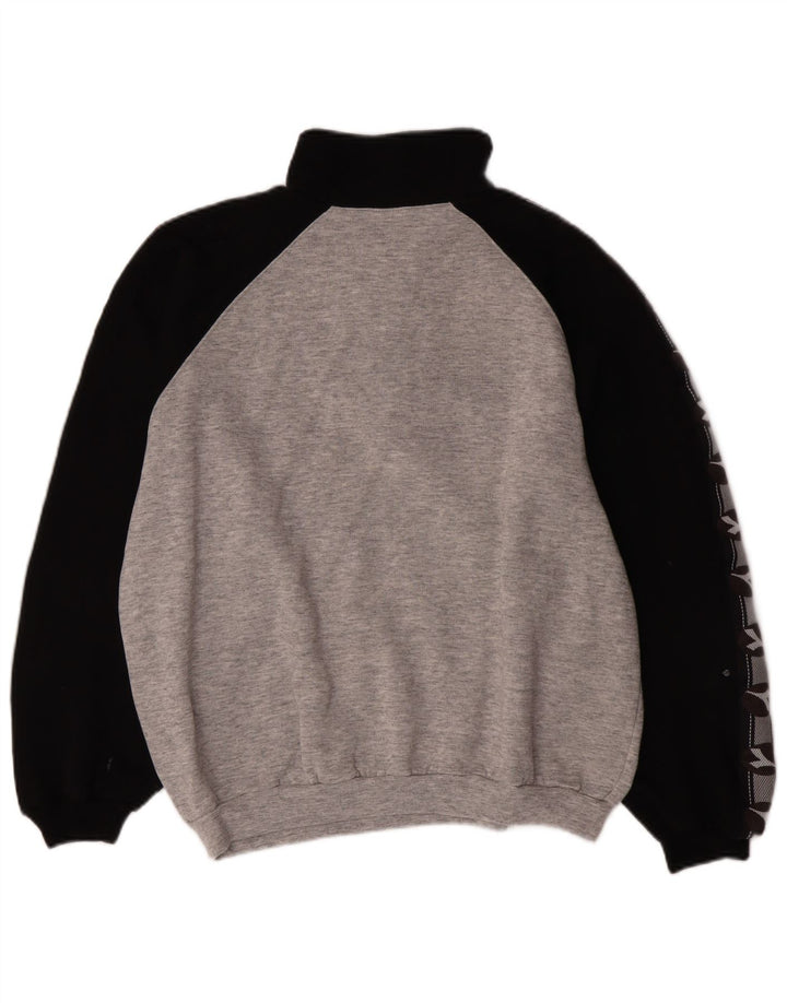 Мужской свитер Diadora с воротником на молнии, большой серый хлопковый джемпер с цветными блоками