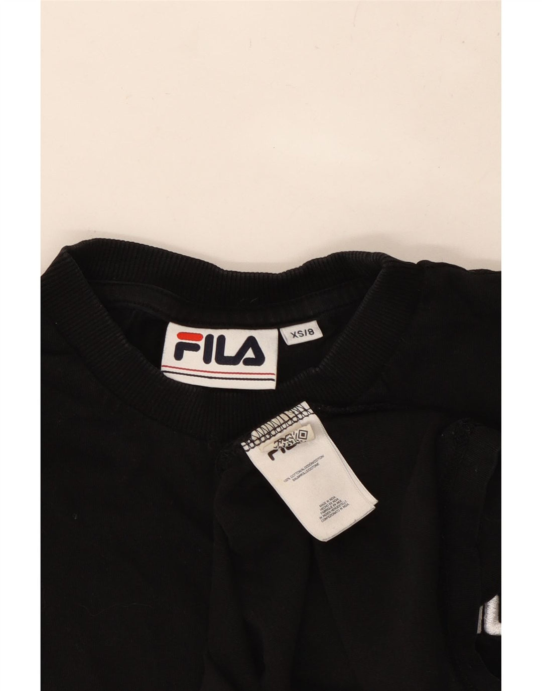 Женская футболка FILA Top UK 6 XS, черный хлопок