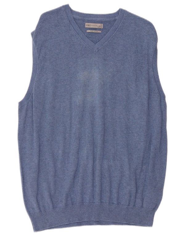 Мужская майка Marks & Spencer, XL, синий хлопок