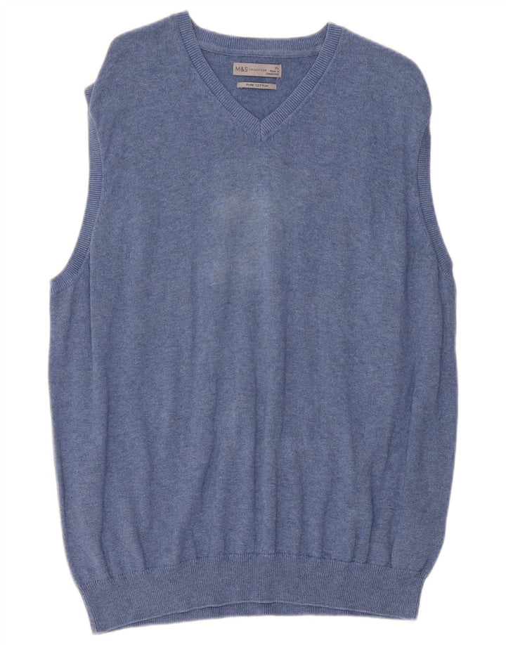 Мужская майка Marks & Spencer, XL, синий хлопок