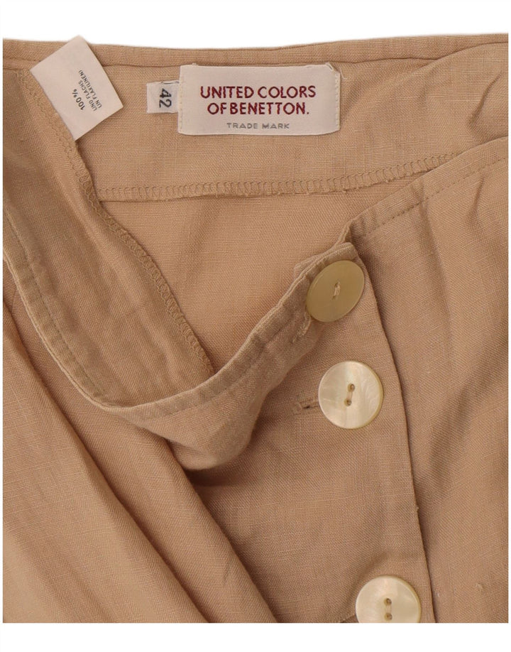 Женская макси-юбка Benetton с высокой талией IT 42 Medium W26 Бежевый лен