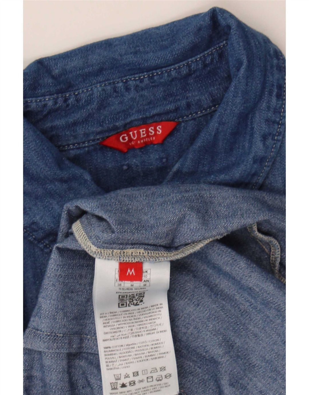 Женская джинсовая рубашка Guess UK 10, маленькая синяя, хлопок