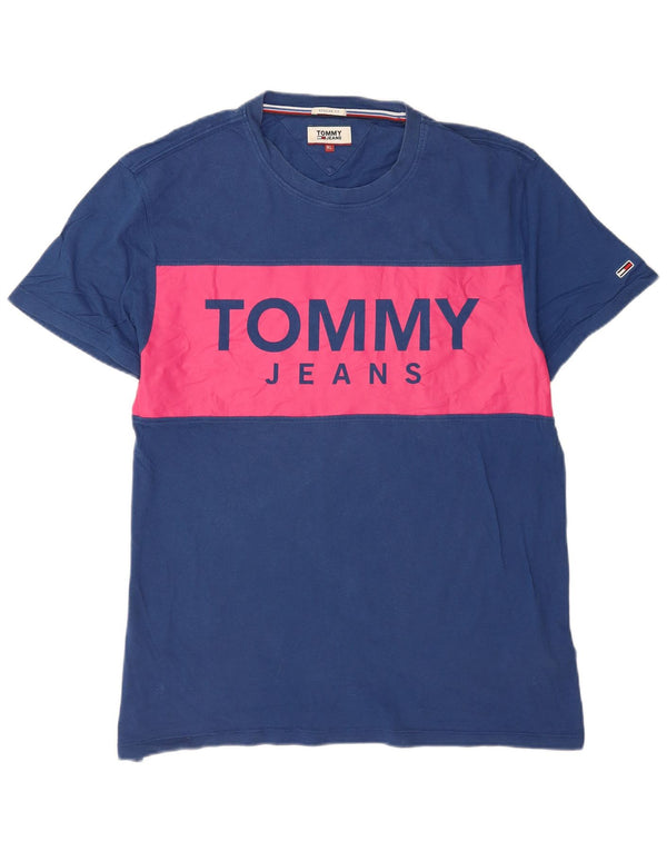 Мужская футболка с рисунком Tommy Hilfiger Top XL Темно-синяя с цветными блоками