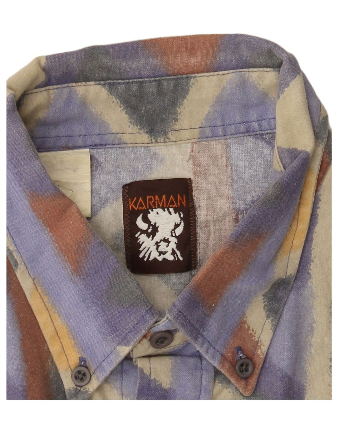 Винтажная мужская рубашка с большим разноцветным шевроном