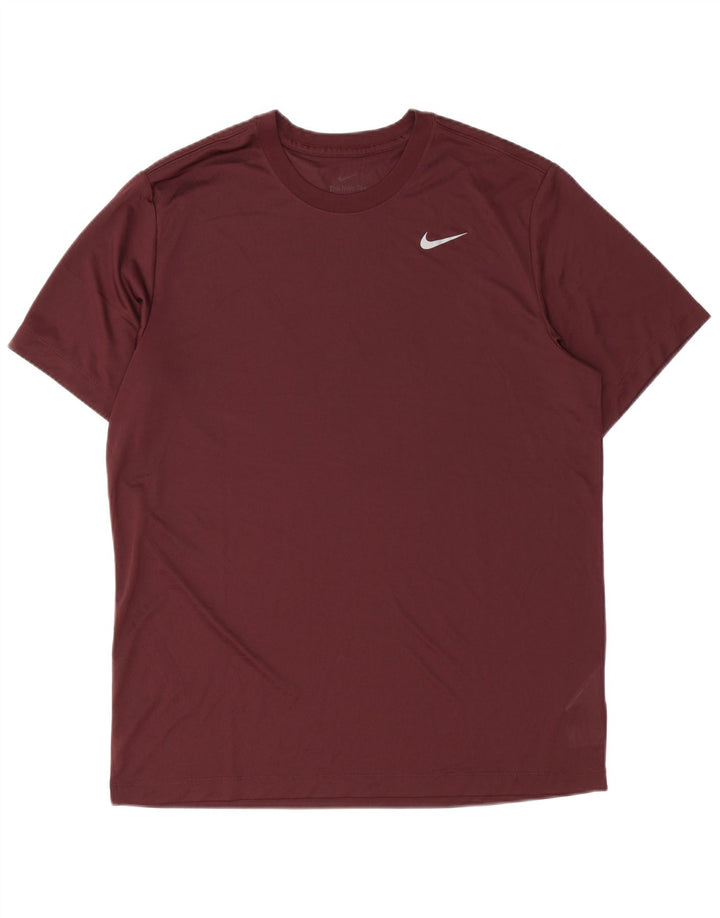 Мужская футболка Nike Dri Fit, большой бордовый полиэстер