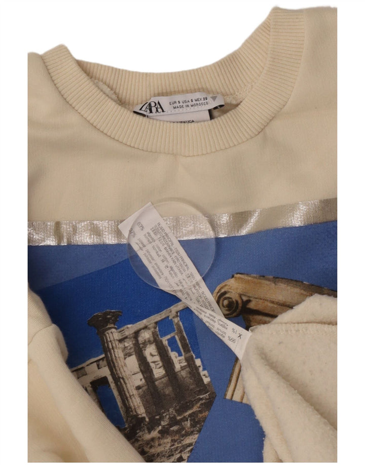 Женский джемпер большого размера Zara UK 10, маленький белый
