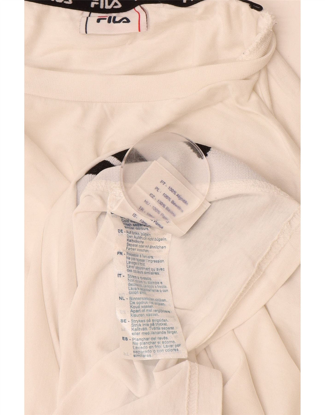 FILA Мужской топ с рисунком, длинный рукав, большой белый цвет, хлопок