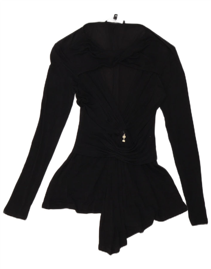 Женская блузка с длинным рукавом Elisabetta Franchi Top IT 40 Small Black Cupro