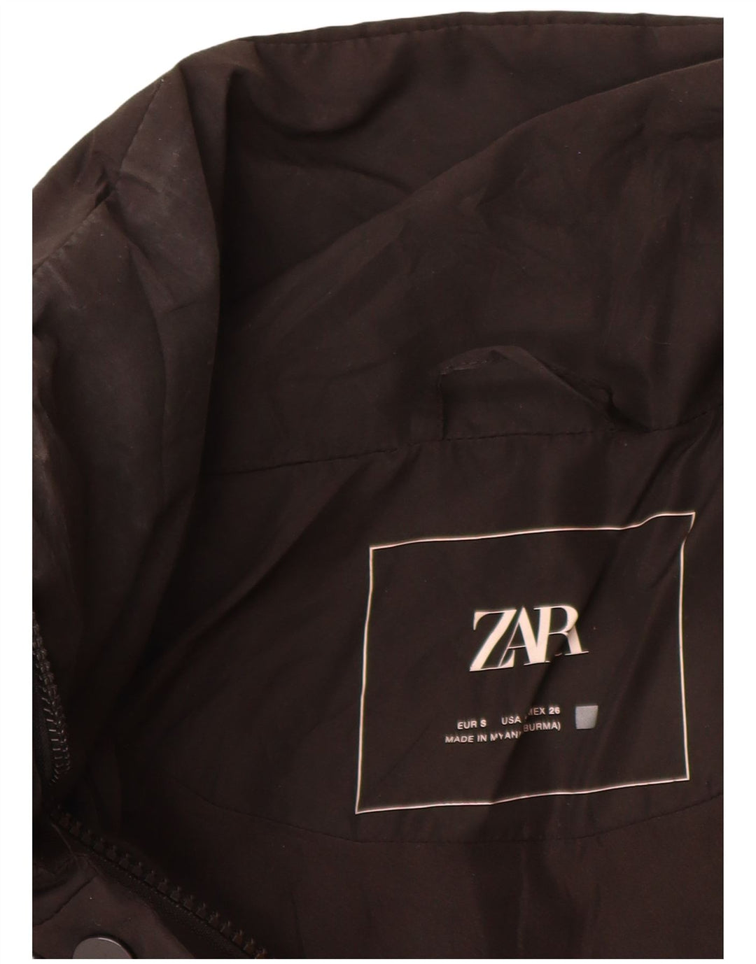 Женская утепленная куртка оверсайз Zara UK 10, маленький черный полиэстер